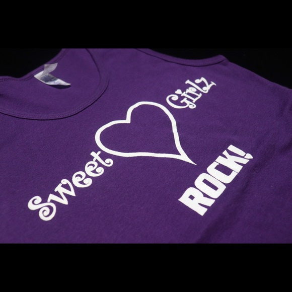 “Sweet Girls Rock” womens Tank top (Purple/White) - Picture 2 of 2